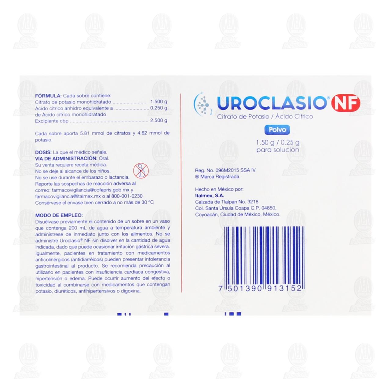 Uroclasio NF 1.50gr/0.25gr Polvo, 30 Sobres. image number 2