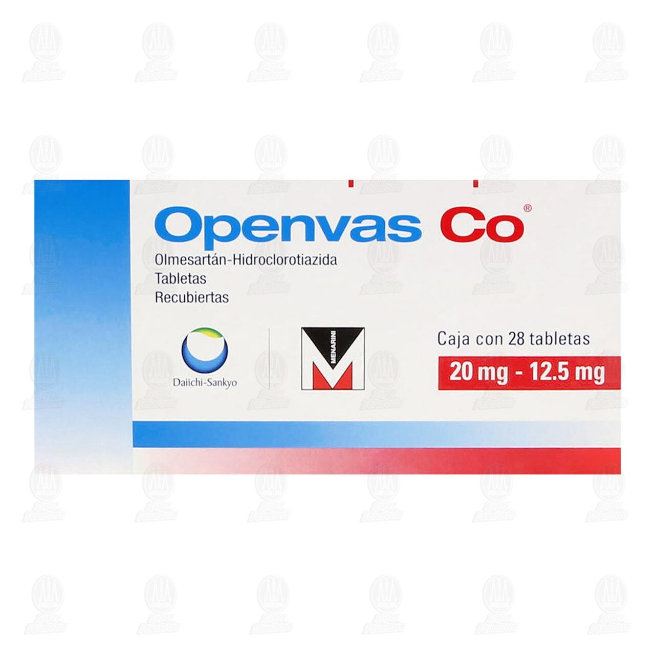 Openvas Co 20mg/12.5mg, 28 Tabletas. image number 1