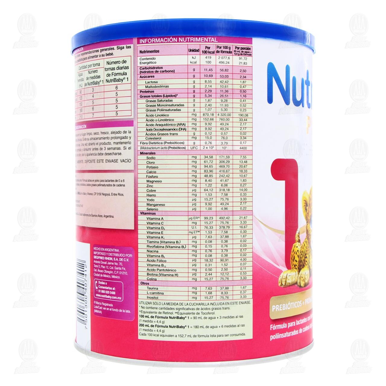 Form&uacute;la Infantil NutriBaby Premium 1 en Polvo (Edad 0-6 Meses), 900 gr. image number 2