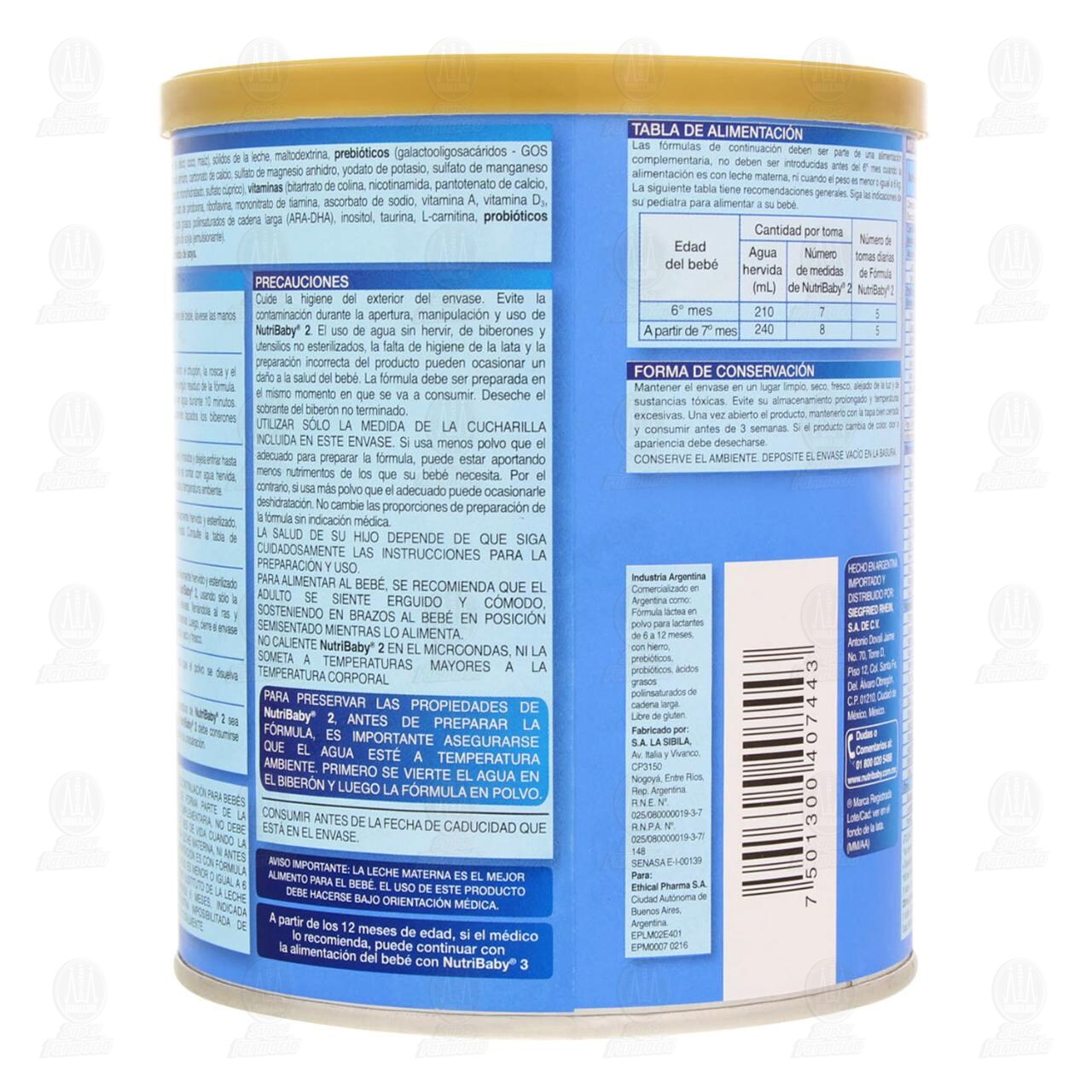 F&oacute;rmula Infantil NutriBaby Premium 2 en Polvo (Edad 6-12 Meses), 400 gr. image number 2