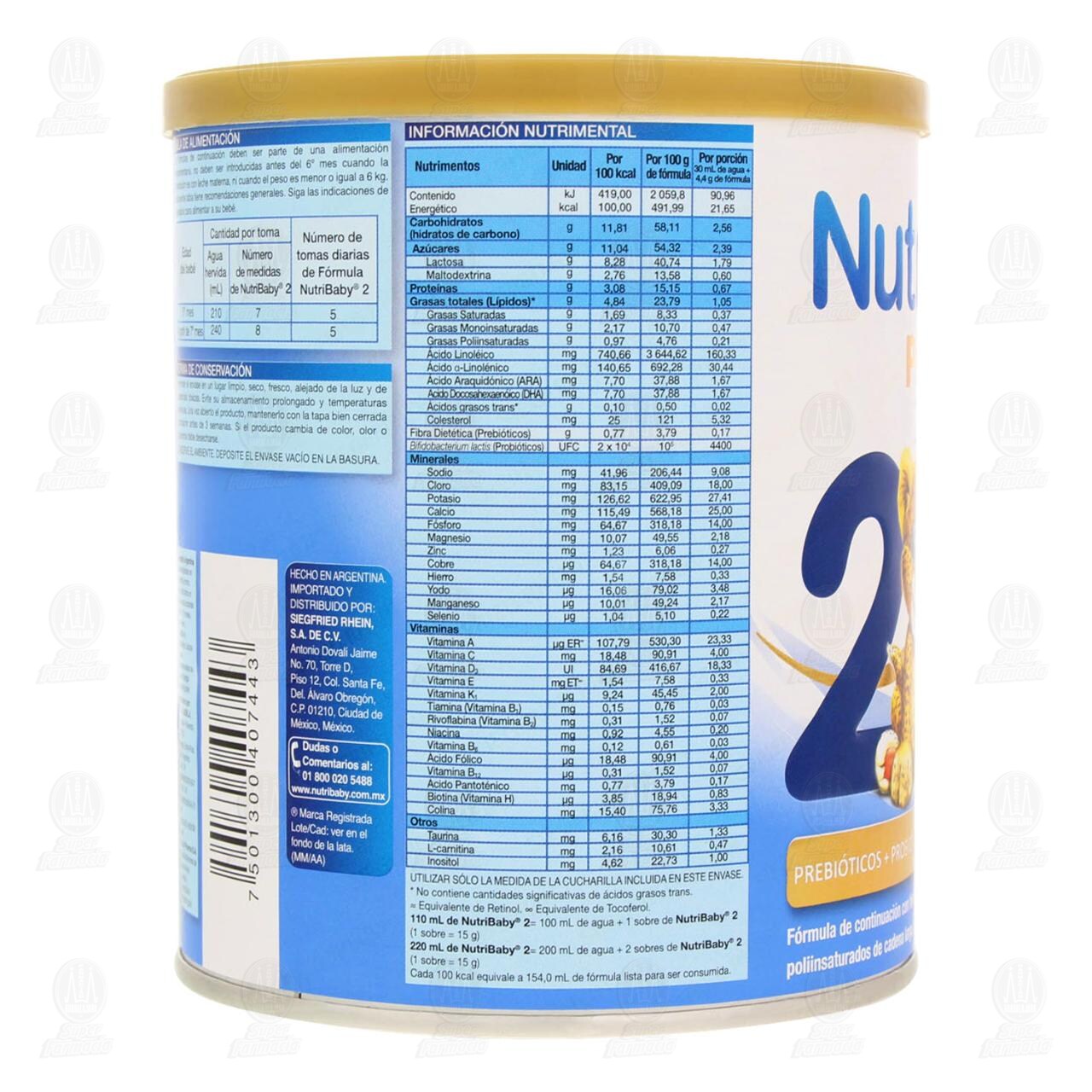 F&oacute;rmula Infantil NutriBaby Premium 2 en Polvo (Edad 6-12 Meses), 400 gr. image number 3