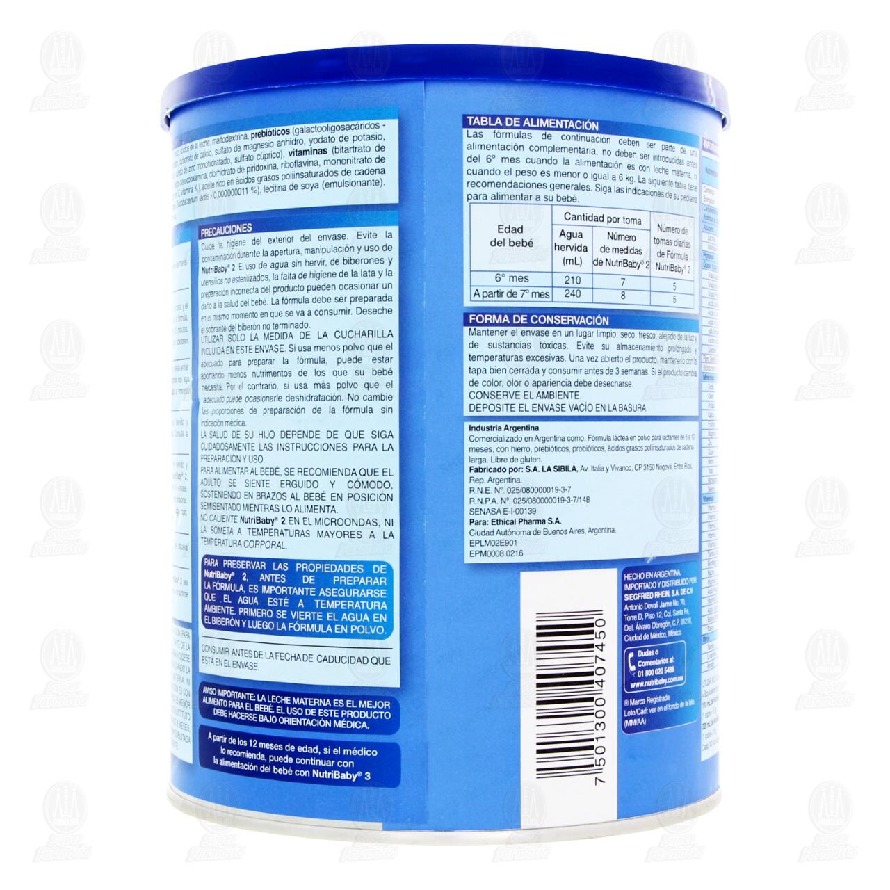 F&oacute;rmula Infantil NutriBaby Premium 2 en Polvo (Edad 6-12 Meses), 900 gr. image number 2