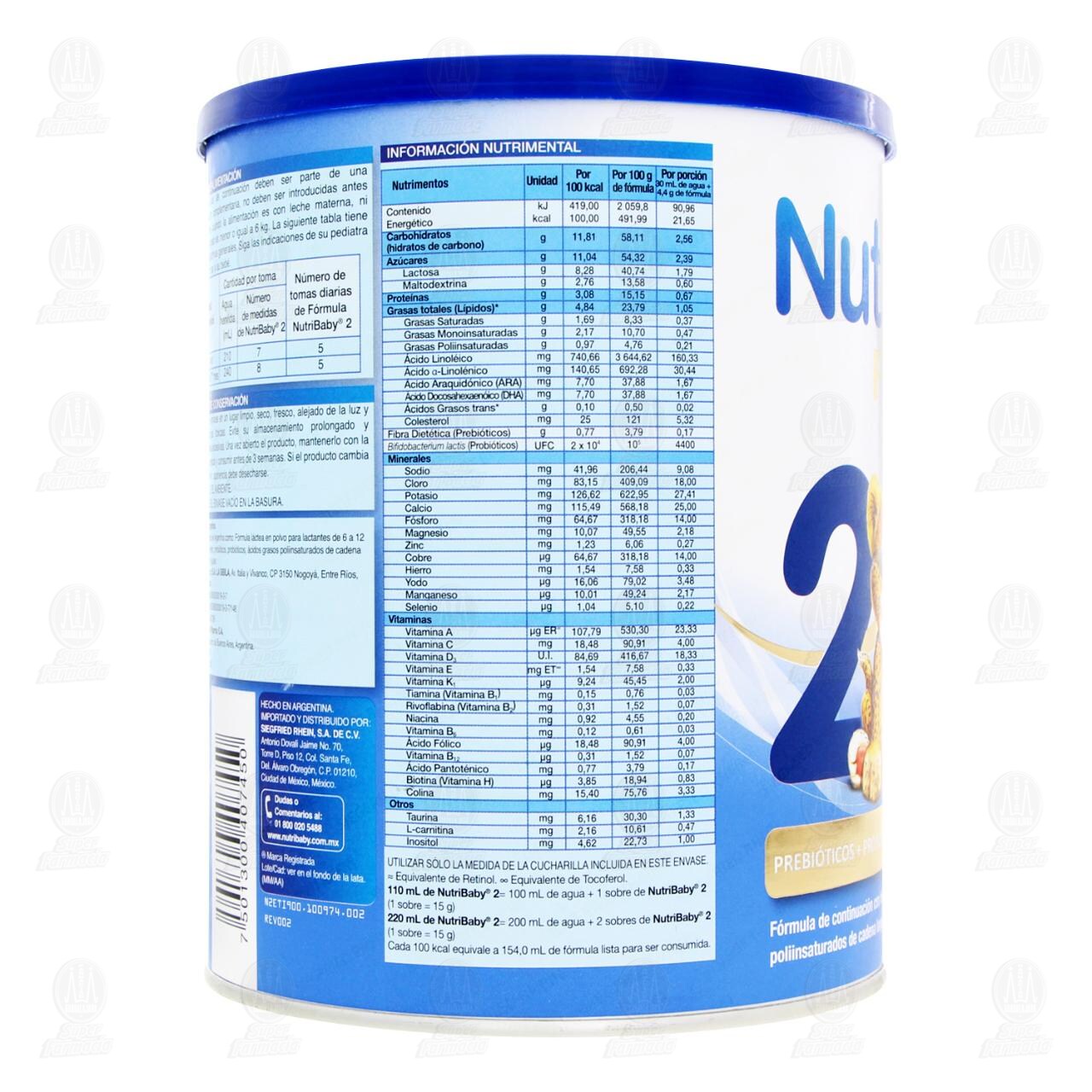 F&oacute;rmula Infantil NutriBaby Premium 2 en Polvo (Edad 6-12 Meses), 900 gr. image number 3