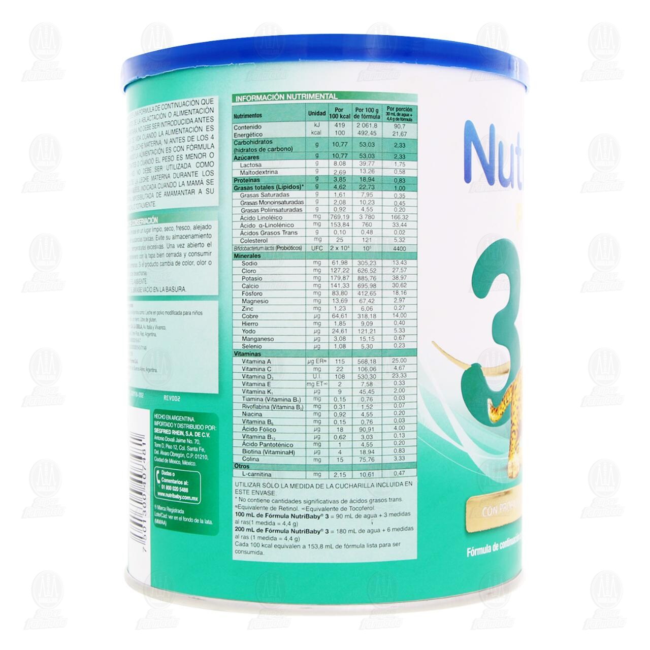 F&oacute;rmula Infantil NutriBaby Premium 3 en Polvo (Edad 1-3 a&ntilde;os), 900 gr. image number 2
