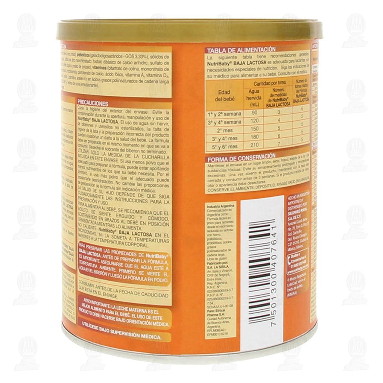 F&oacute;rmula Infantil Nutribaby Premium Baja Lactosa (Edad 0-6 Meses), 400 gr. image number 2