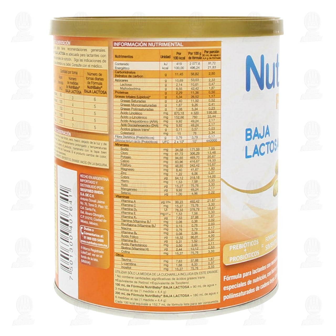 F&oacute;rmula Infantil Nutribaby Premium Baja Lactosa (Edad 0-6 Meses), 400 gr. image number 3