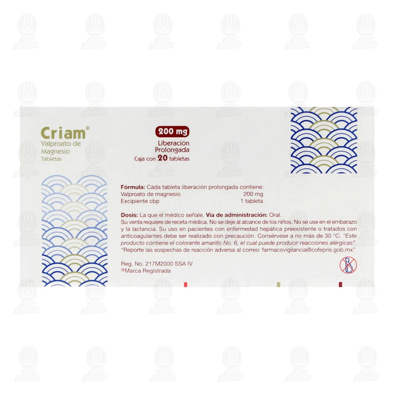 Criam 200 mg, 20 Tabletas. image number 2