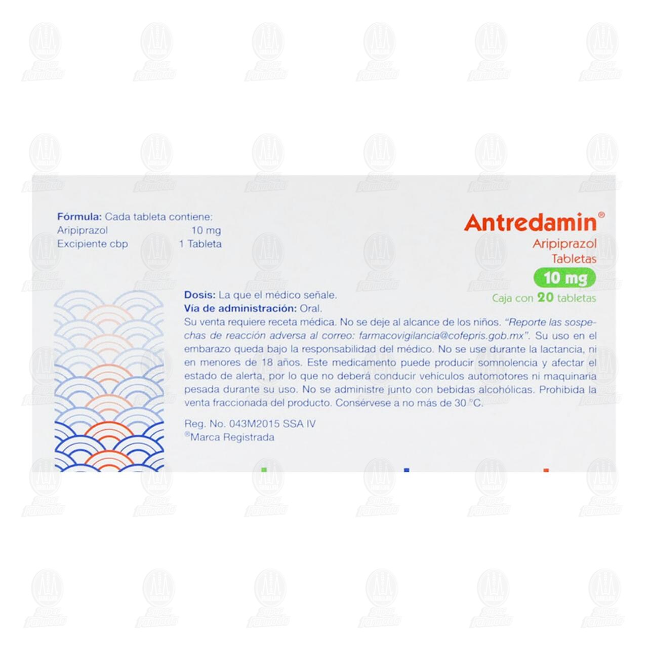 Antredamin 10 mg, 20 Tabletas. image number 2
