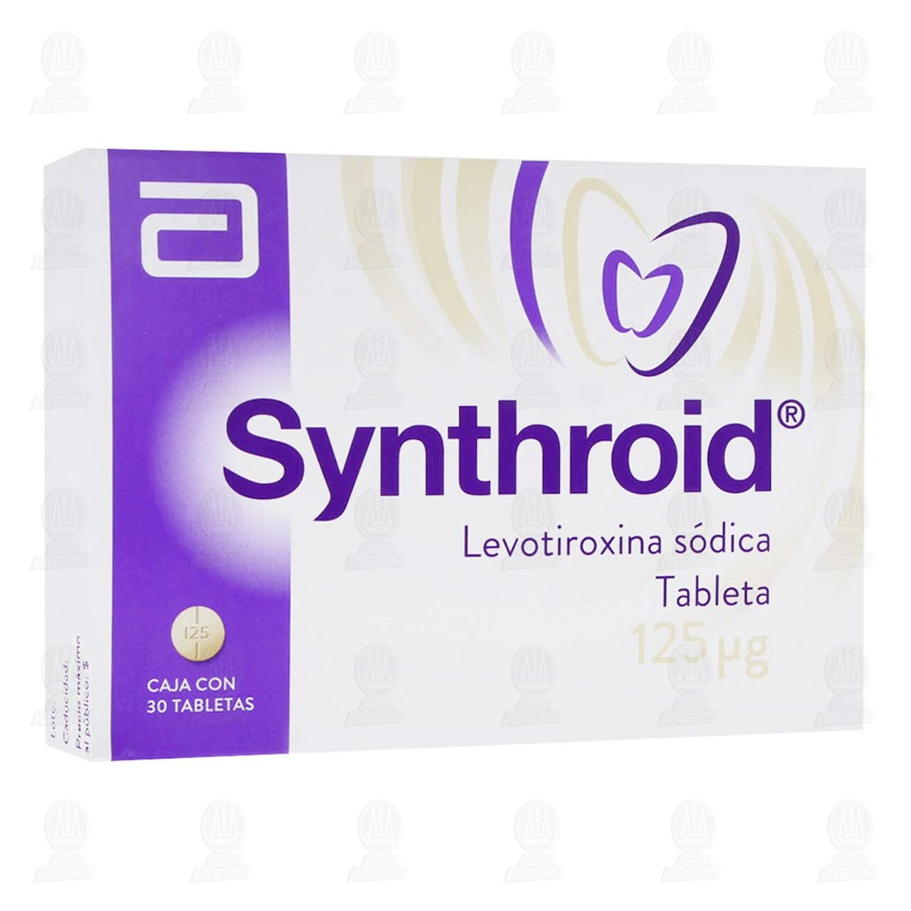 Synthroid 125 mcg, 30 Tabletas. image number 0
