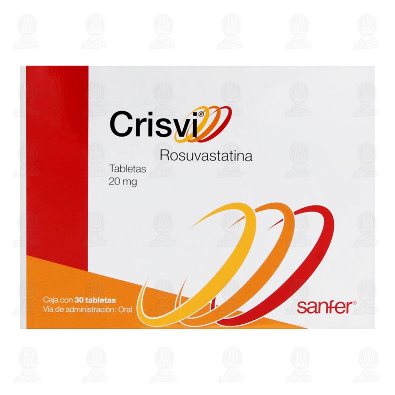 Crisvi 20 mg, 30 Tabletas. image number 1