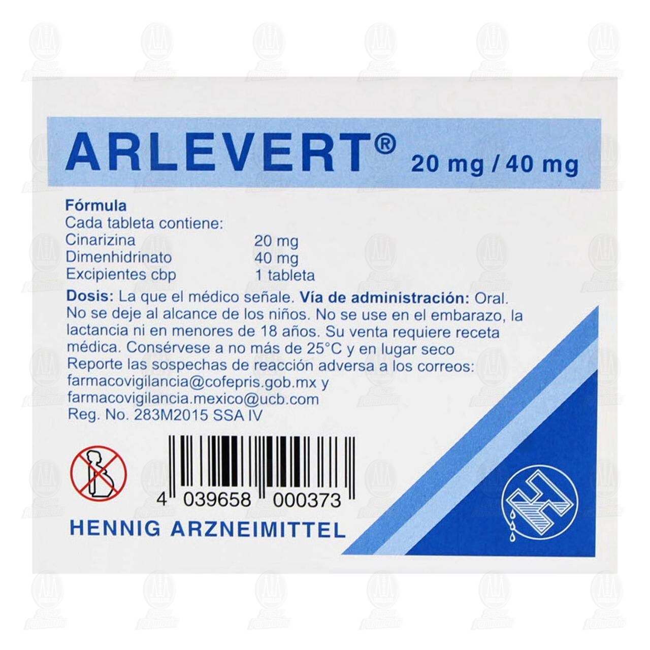 Arlevert 20mg/40mg, 20 Tabletas. image number 2