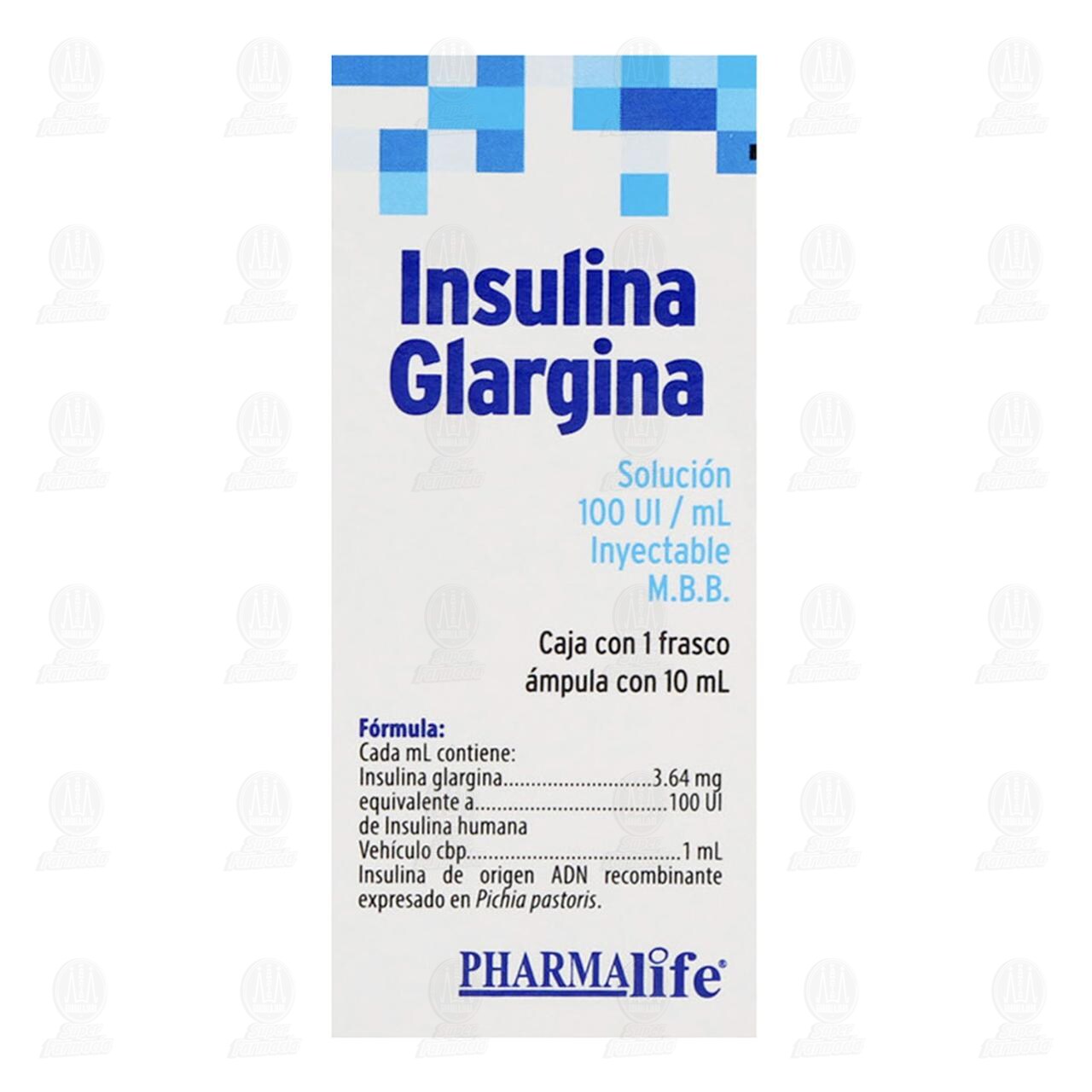 Insulina Glargina 100UI/ml Solución Inyectable Ámpula, 10 ml Pharmalife. image number 1
