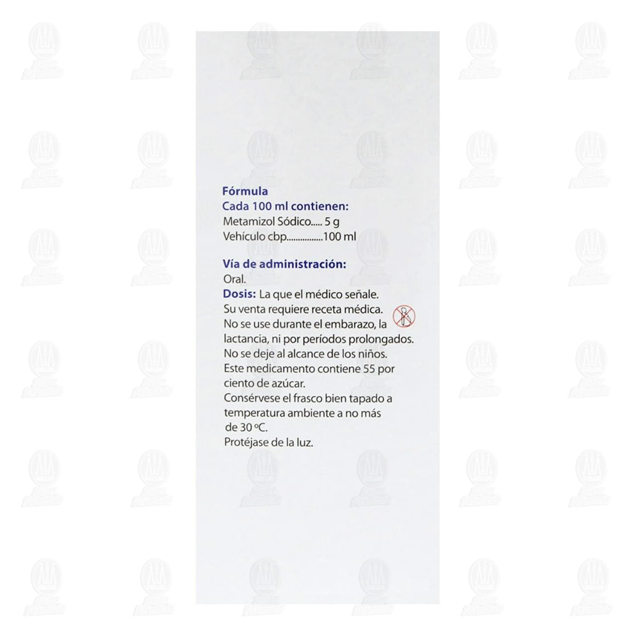 Metamizol S&oacute;dico 5gr/100ml Jarabe, 120 ml Pharmalife. image number 2