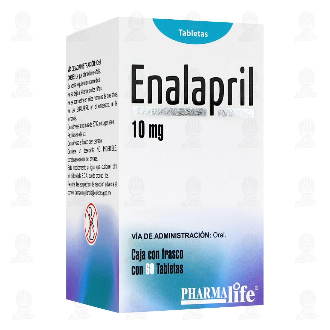 Enalapril 10 mg, 60 Tabletas Pharmalife.
