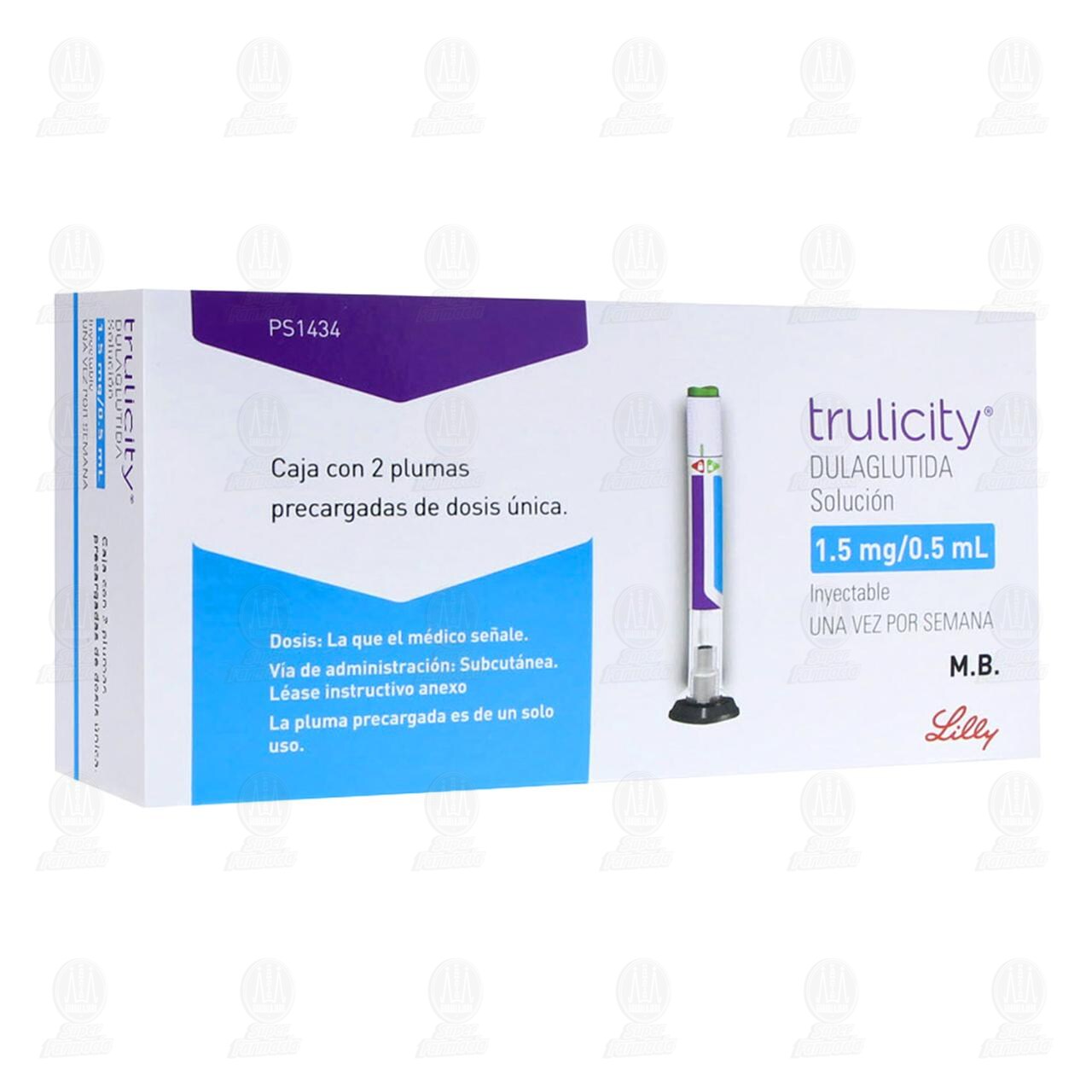 Trulicity 1.5mg/0.5ml Soluci&oacute;n Inyectable Pluma Precargada, 2 pzas de dosis &uacute;nica c/u. image number 0
