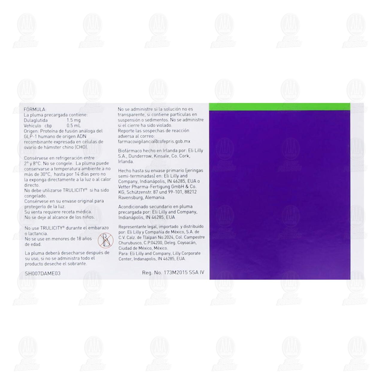 Trulicity 1.5mg/0.5ml Soluci&oacute;n Inyectable Pluma Precargada, 2 pzas de dosis &uacute;nica c/u. image number 2