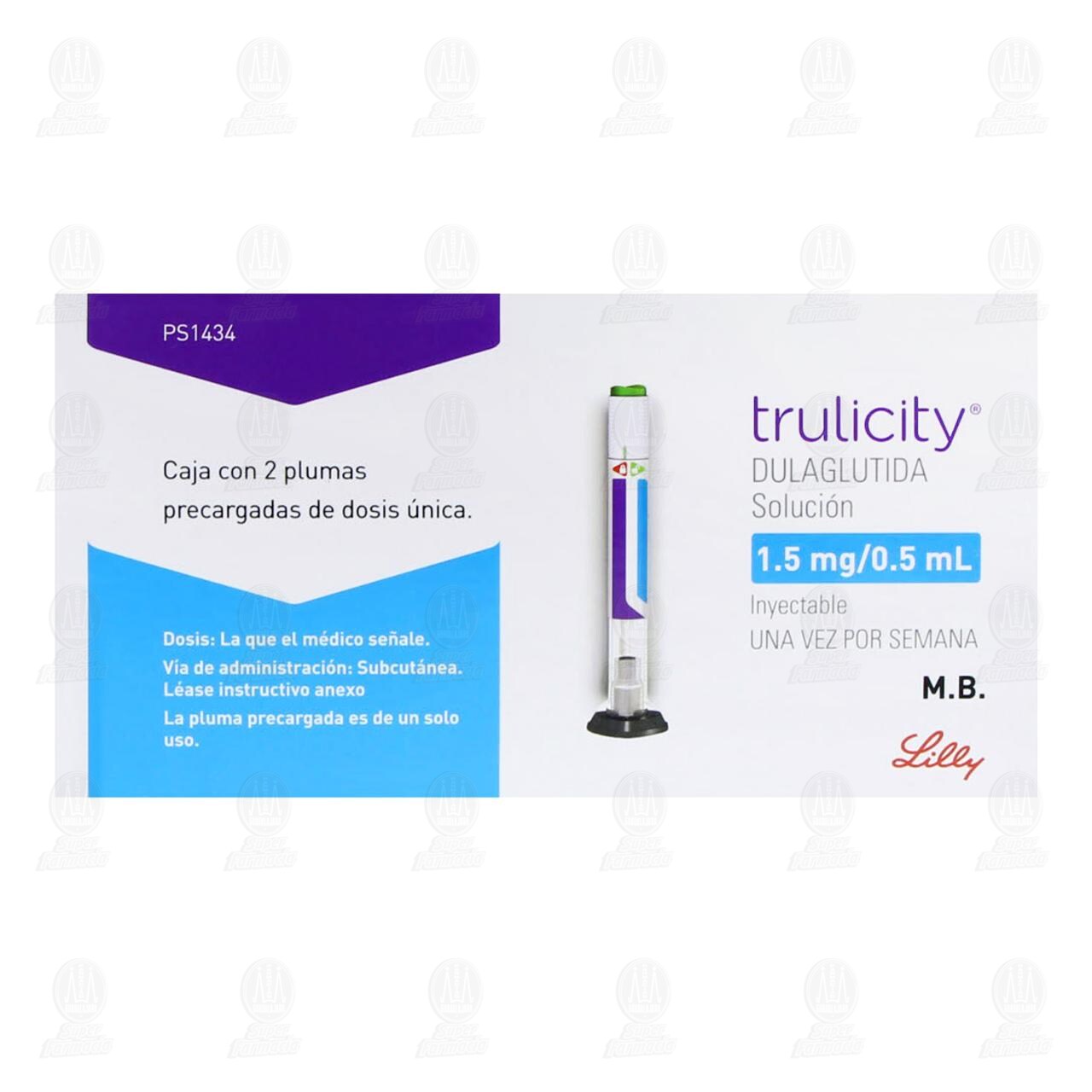 Trulicity 1.5mg/0.5ml Soluci&oacute;n Inyectable Pluma Precargada, 2 pzas de dosis &uacute;nica c/u. image number 1