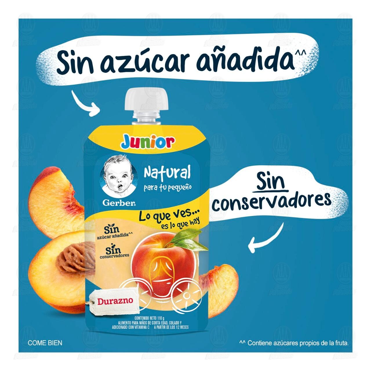 Papilla Gerber Junior Etapa 4 Durazno, 110 gr. image number 2