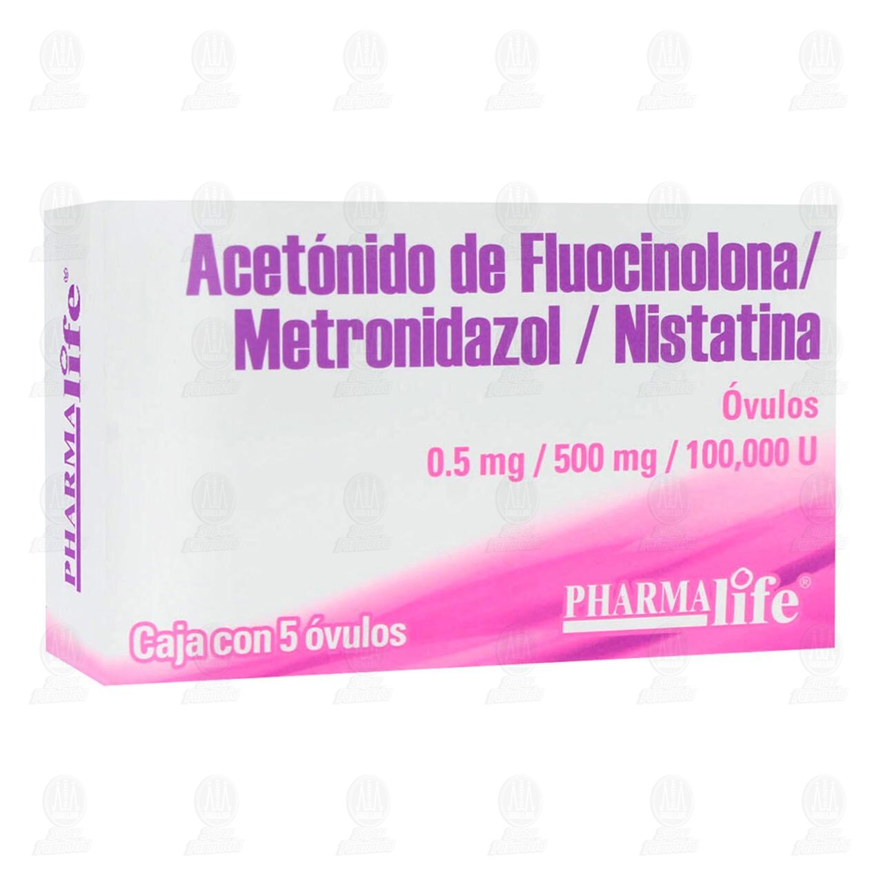 Fluocinolona/Metronidazol/Nistatina 0.5mg/500mg/100,000U, 5 Óvulos Pharmalife.