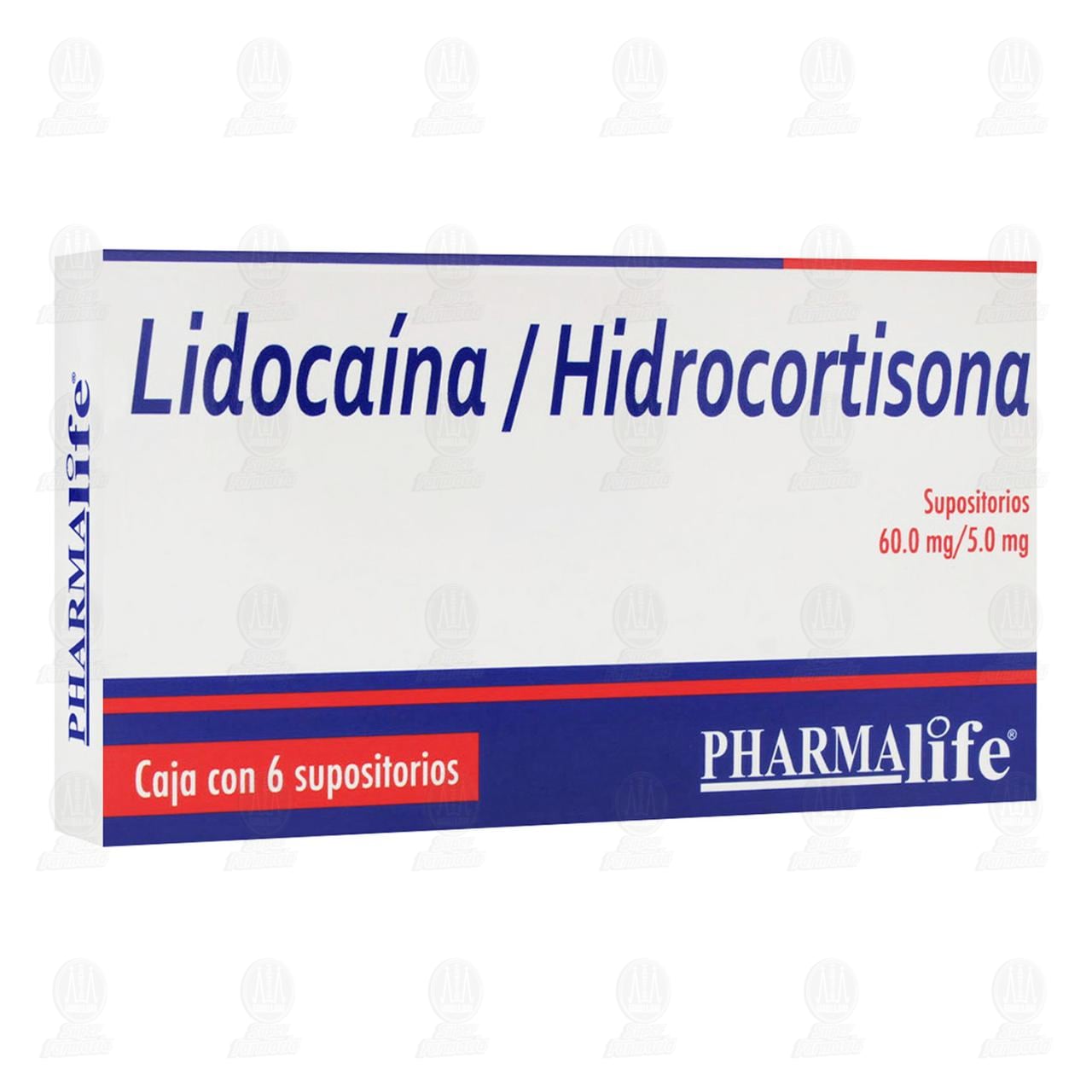 Imagen para Lidocaína/Hidrocortisona 60.0mg/5.0mg, 6 Supositorios Pharmalife.