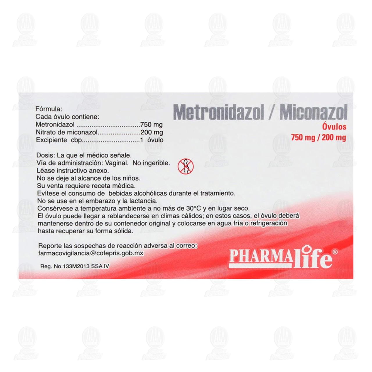 Metronidazol Miconazol, 7 &Oacute;vulos Pharmalife. image number 2