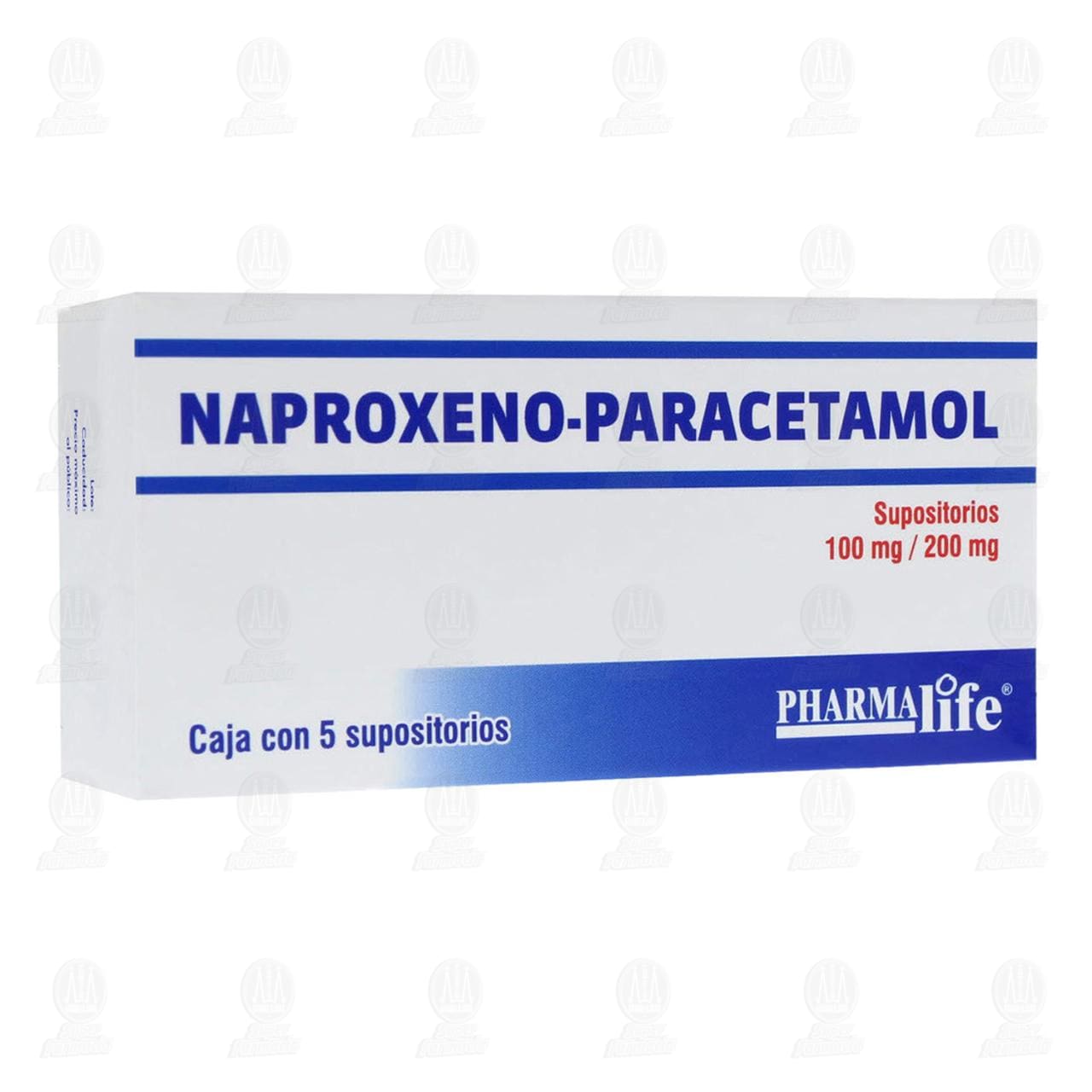 Naproxeno/Paracetamol 100mg/200mg, 5 Supositorios Pharmalife. image number 0