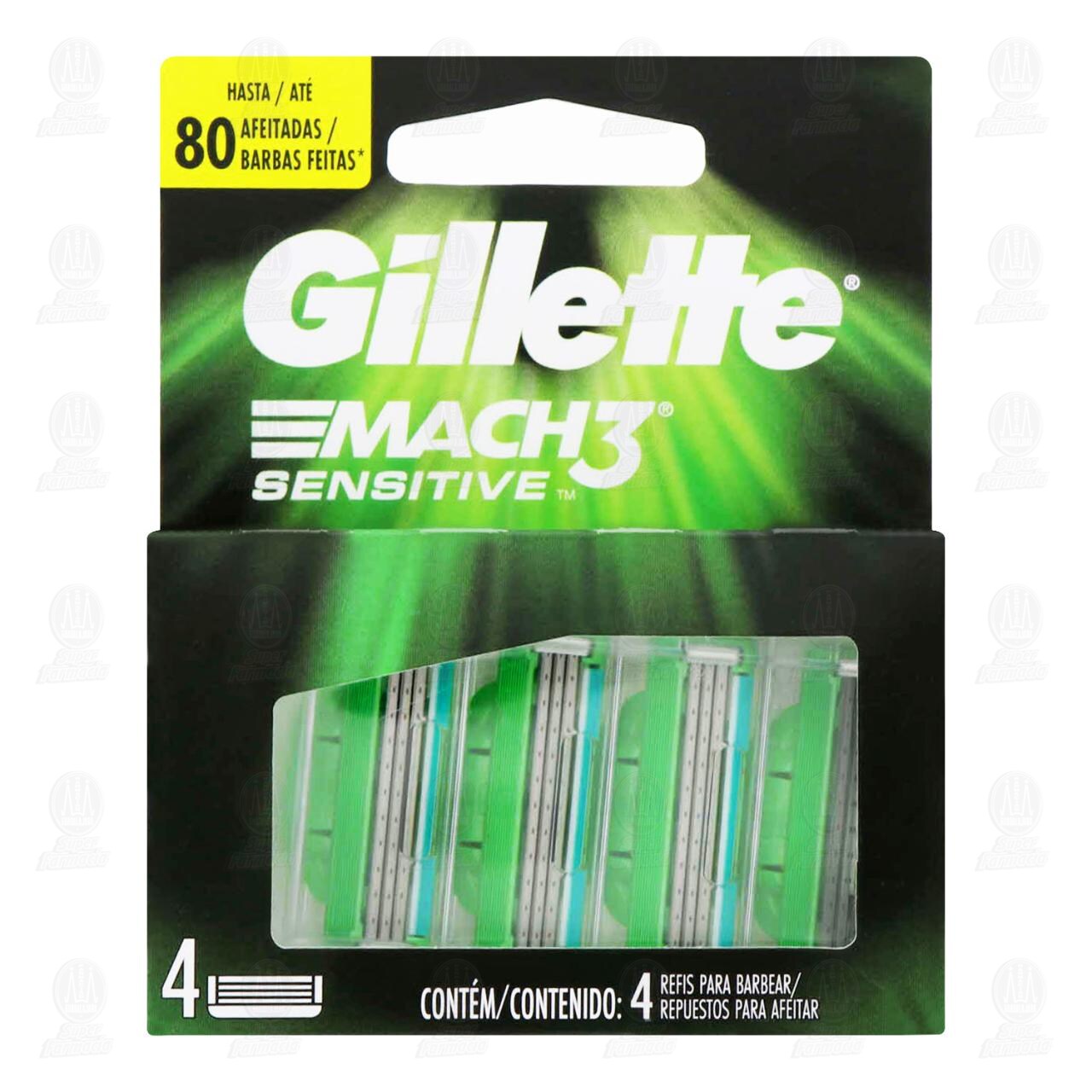 Cartuchos para Afeitar Gillette Mach3 Sensitive, 4 pzas. image number 1