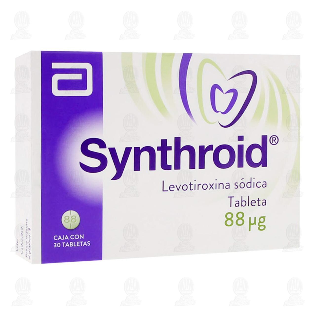 Synthroid 88 mcg, 30 Tabletas.