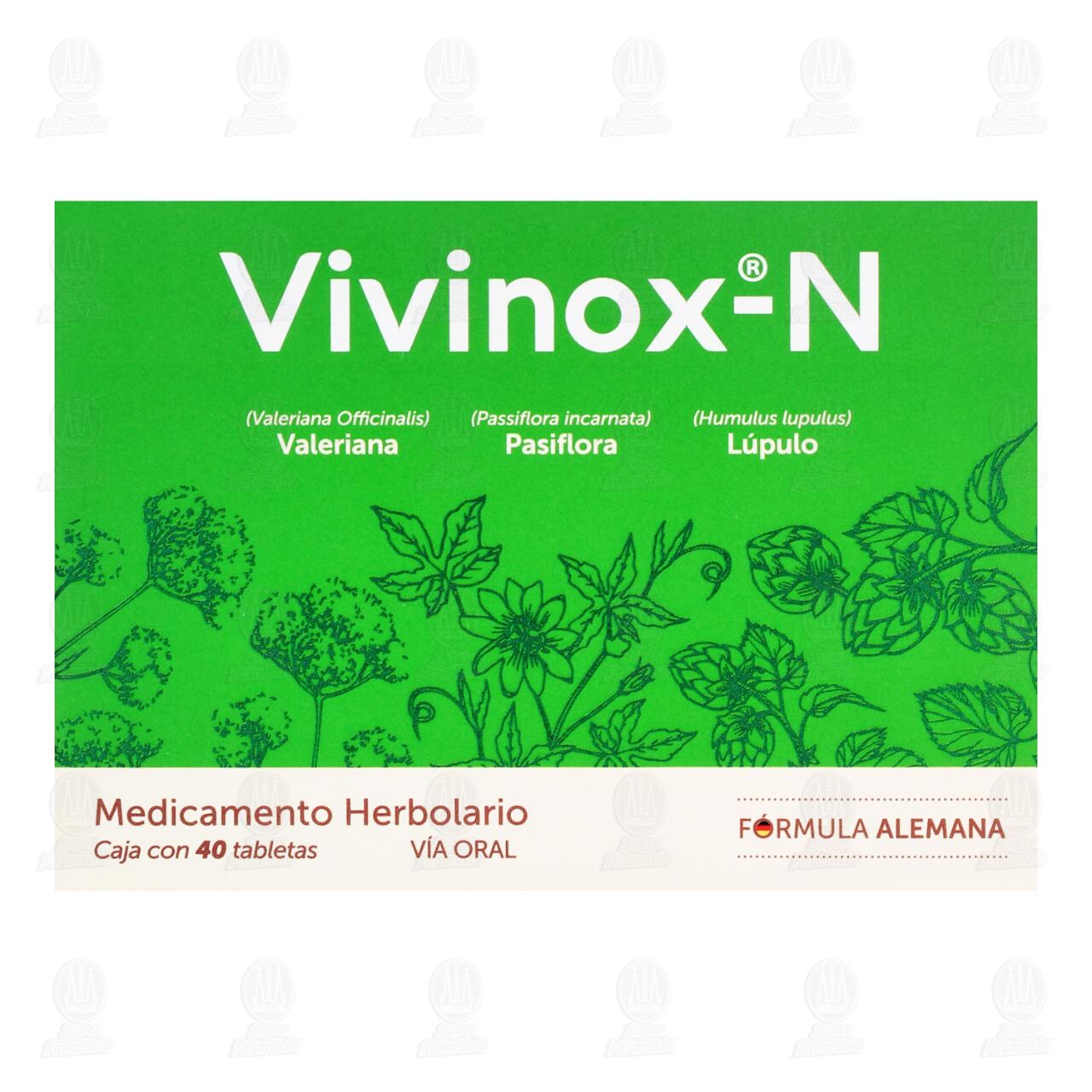 Vivinox-N Medicamento Herbolario, 40 Tabletas. image number 1