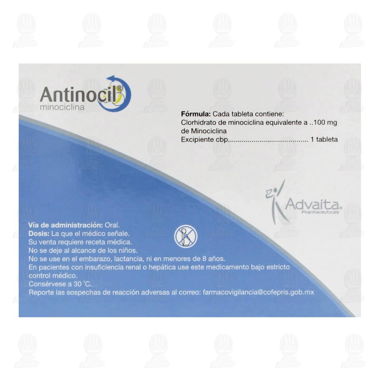Antinocil 100 mg, 10 Tabletas. image number 2