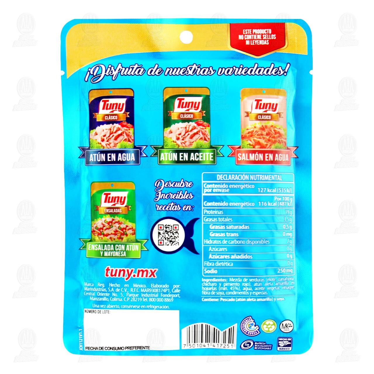 Ensalada Tuny con At&uacute;n Sin Mayonesa, 110 g. image number 1