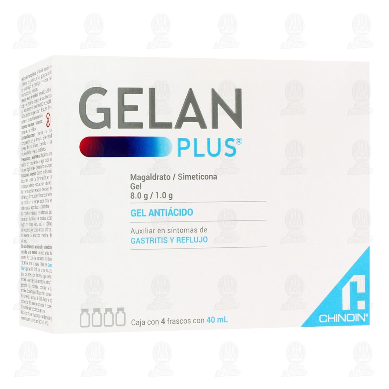 Gelan Plus 8.0gr/1.0gr, 4 Frascos de 40 ml c/u. image number 0