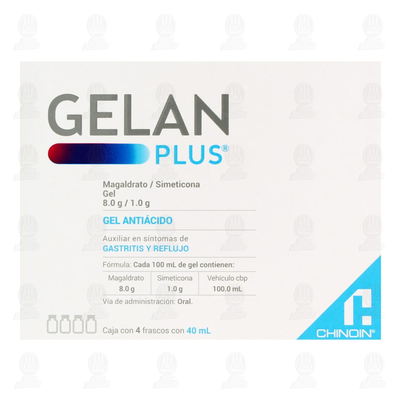 Gelan Plus 8.0gr/1.0gr, 4 Frascos de 40 ml c/u. image number 2