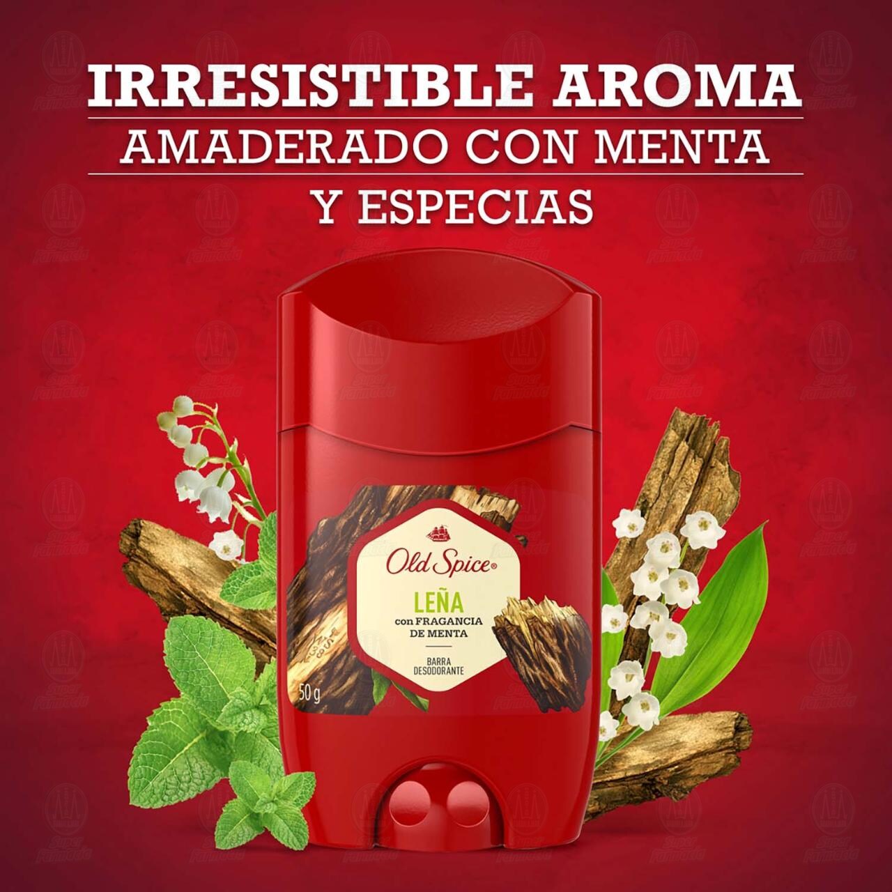 Barra Desodorante Old Spice Le&ntilde;a con Fragancia de Menta, 50 gr. image number 2