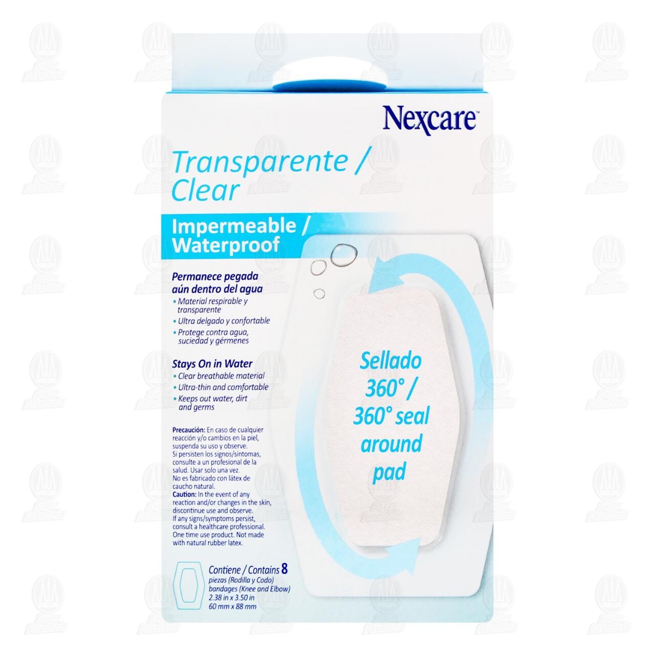 3M Nexcare Venditas Impermeables Trasparentes Codo y Rodilla 6cm x 8.8cm, 8 pzas. image number 2