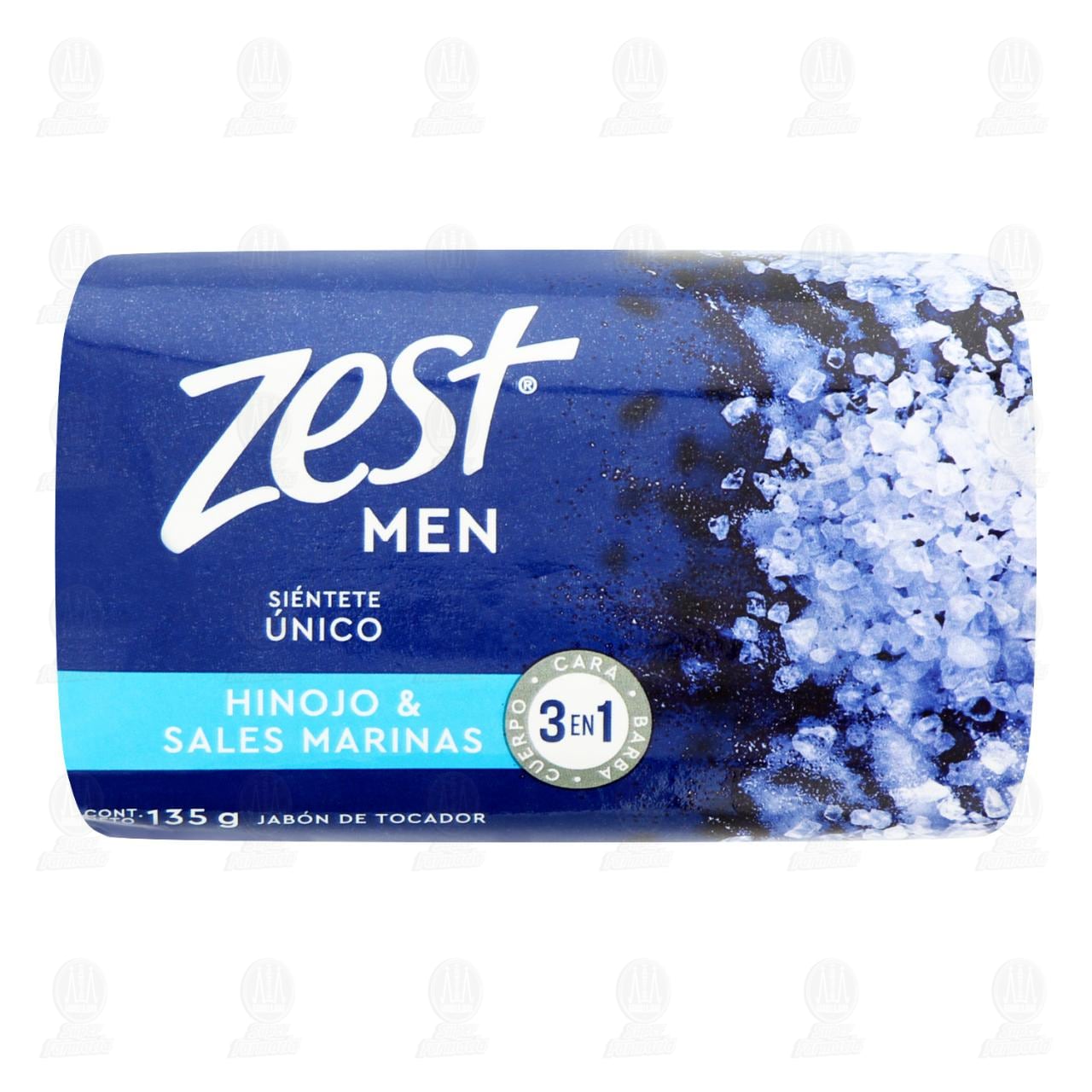 Imagen para Jabón de Tocador Zest Men Hinojo &amp; Sales Marinas, 135 gr.