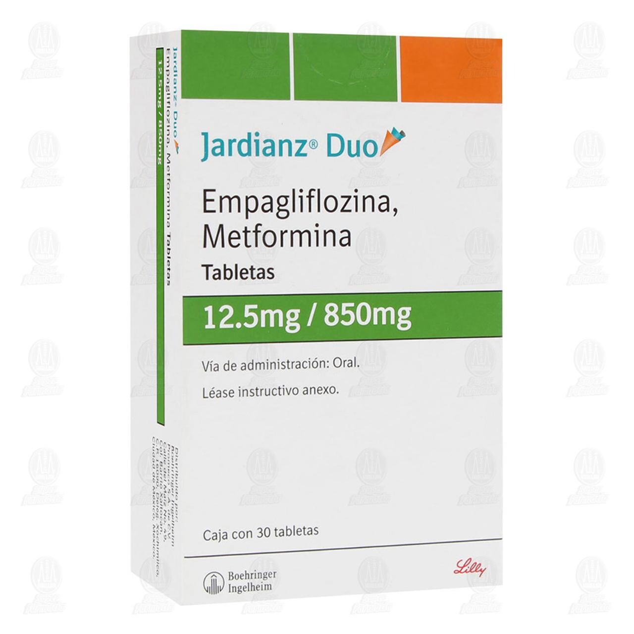 Jardianz Duo 12.5mg/850mg, 30 Tabletas.