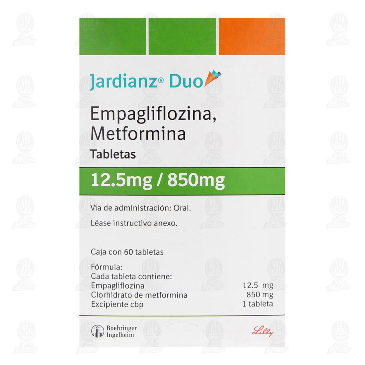 Jardianz Duo 12.5mg/850mg, 60 Tabletas. image number 2
