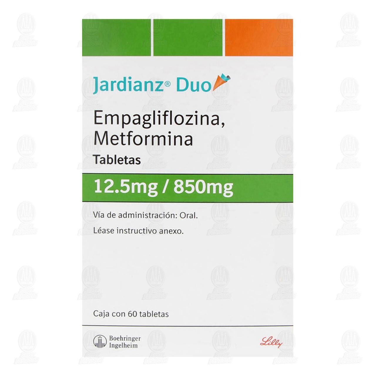 Jardianz Duo 12.5mg/850mg, 60 Tabletas. image number 1