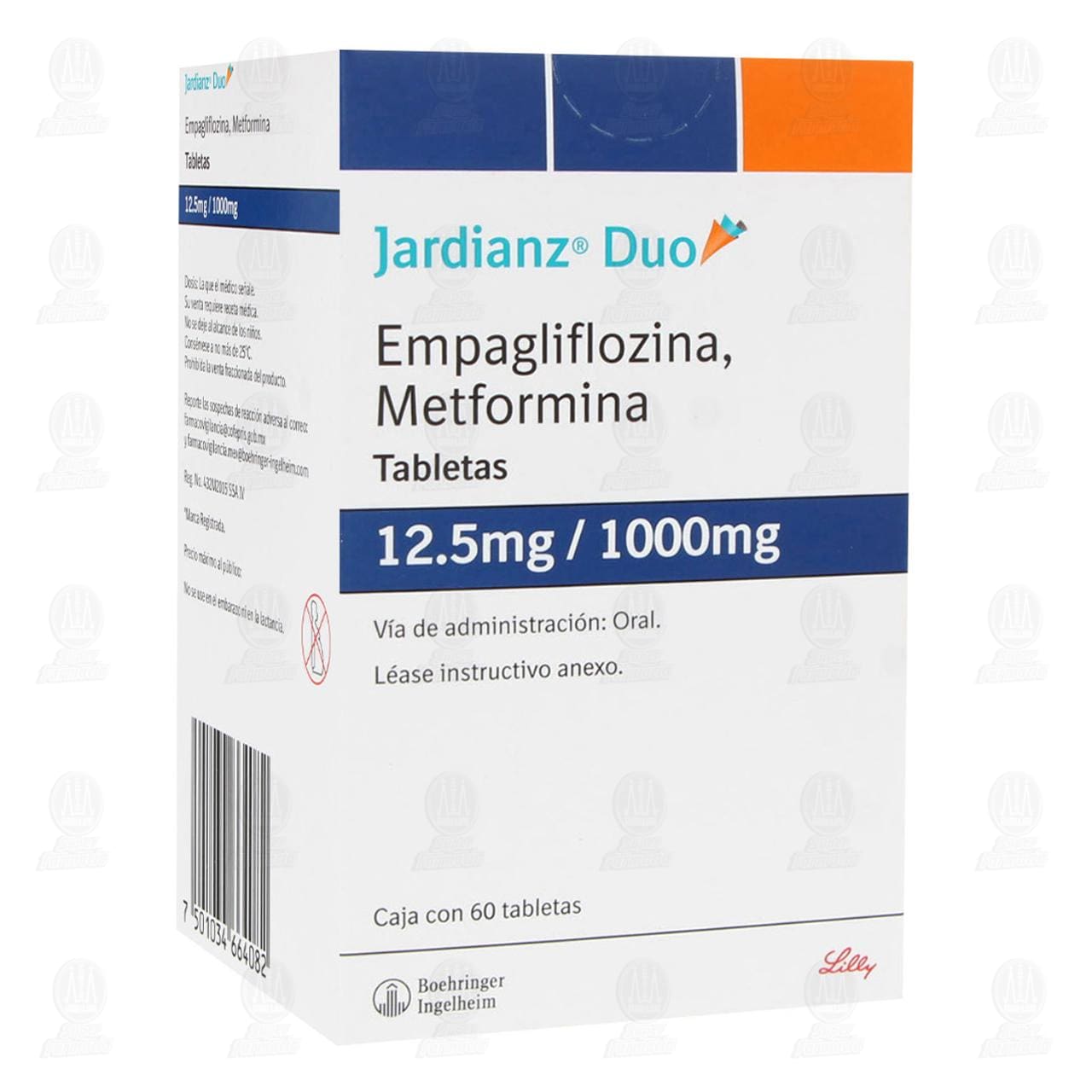 Imagen para Jardianz Duo 12.5mg/1000mg 60 Tabletas (Empagliflozina, Metformina)