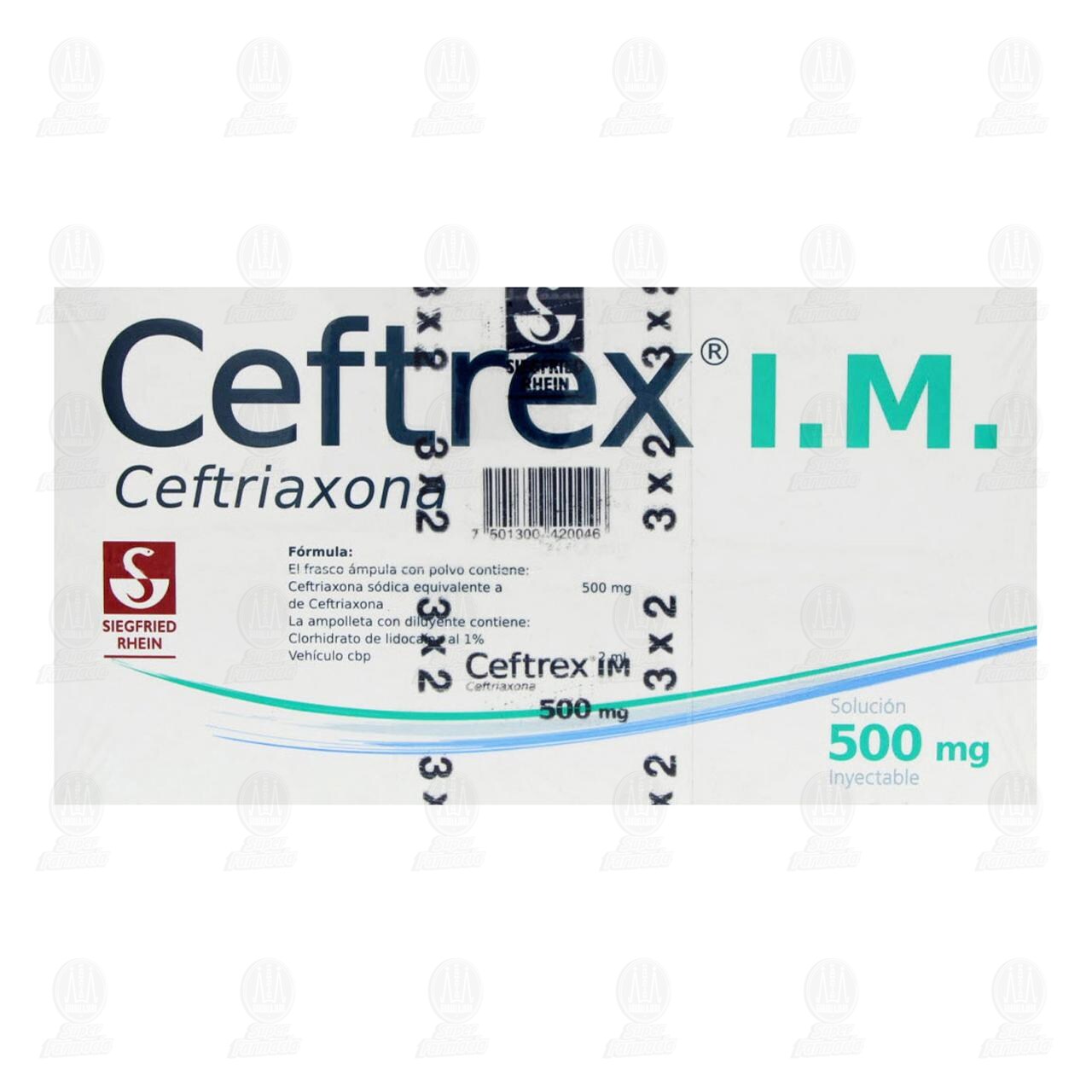 Pack Ceftrex I.M Soluci&oacute;n Inyectable 500 mg, 3X2. image number 2