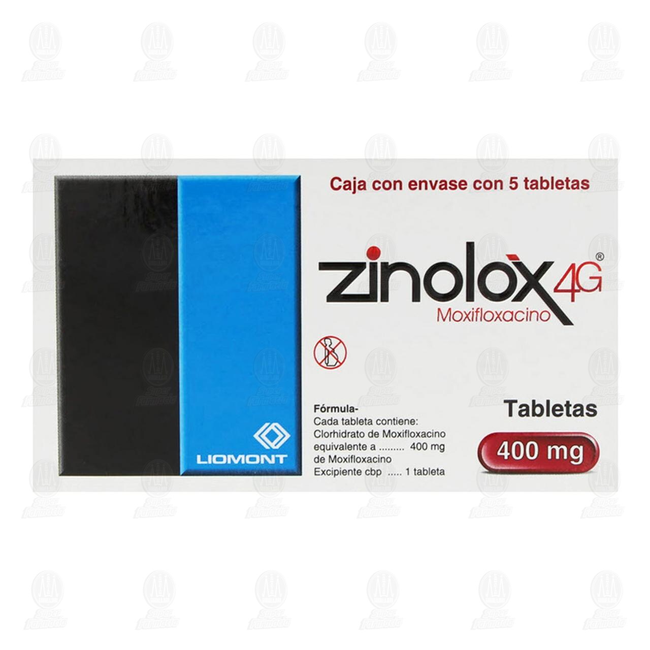 Zinolox 4G 400 mg, 5 Tabletas. image number 2