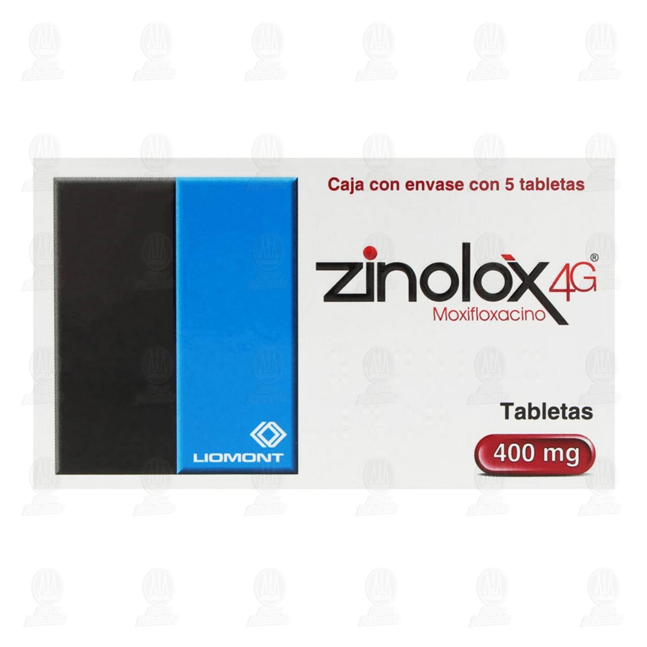 Zinolox 4G 400 mg, 5 Tabletas. image number 1