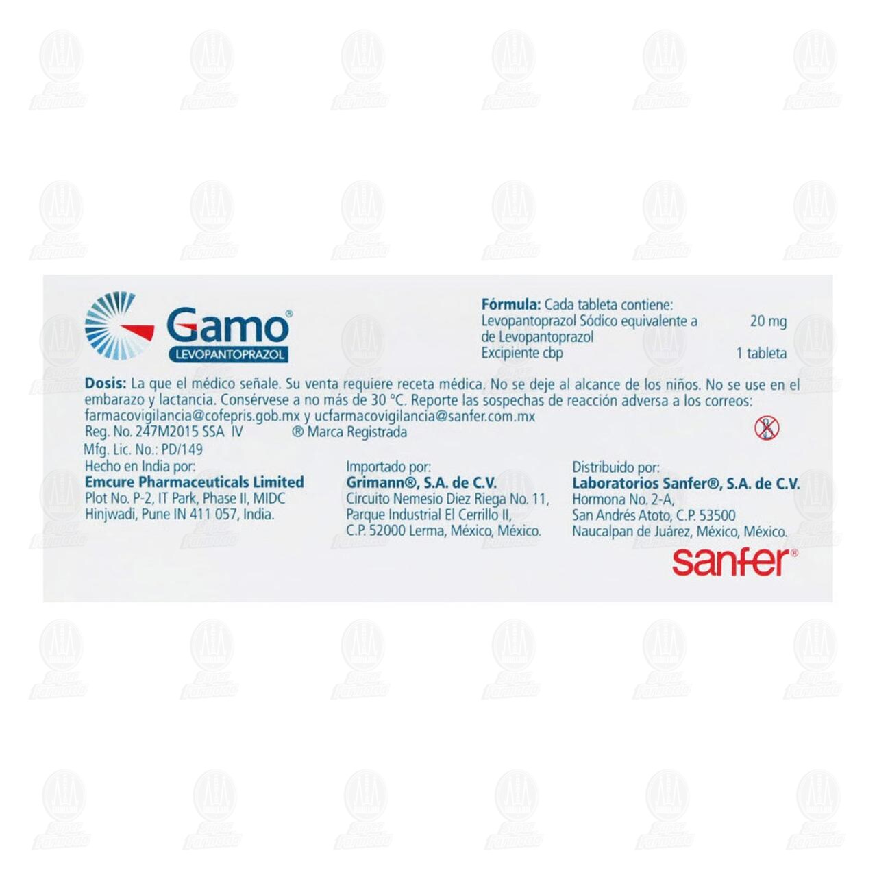 Gamo 20 mg, 14 Tabletas. image number 2