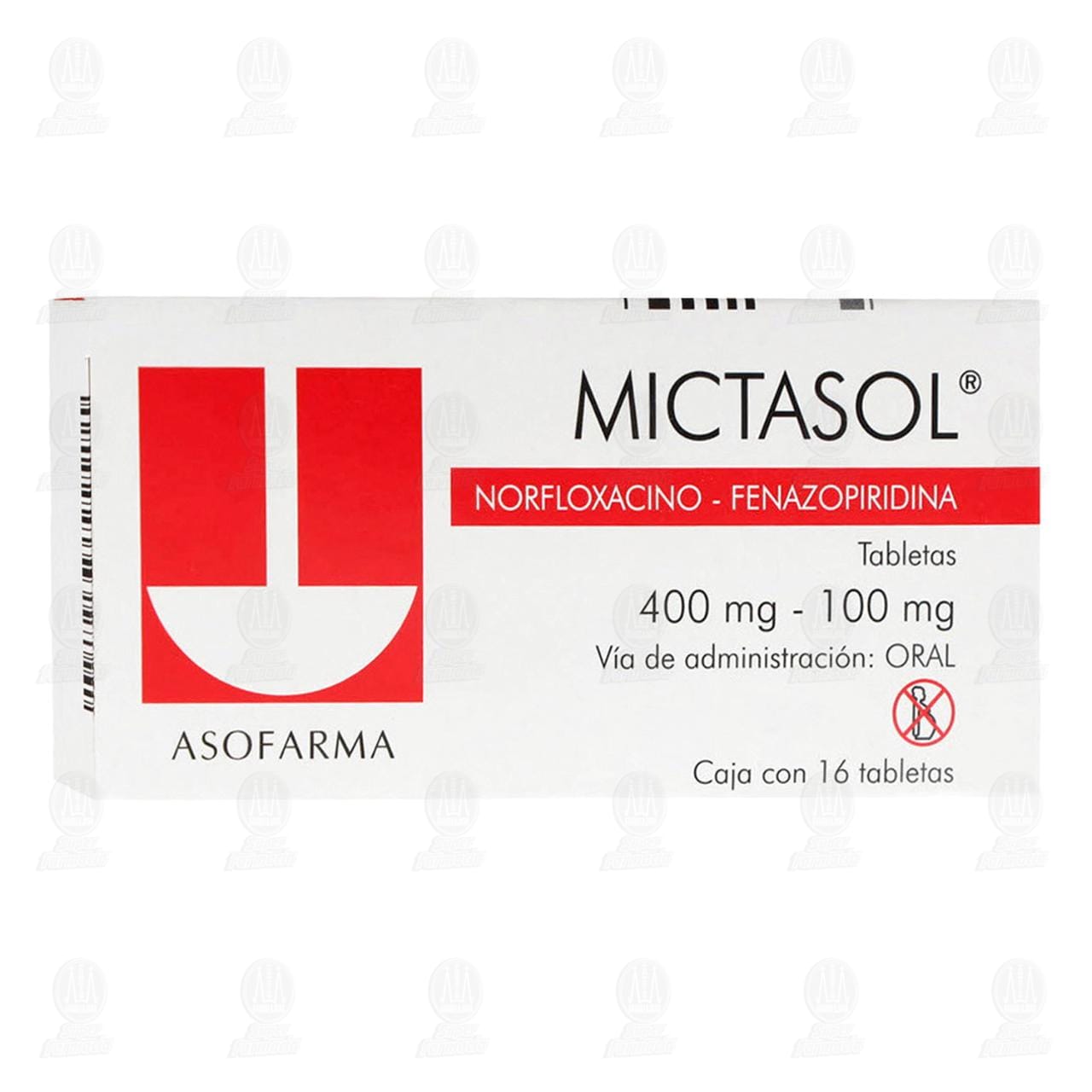 Mictasol 400mg/100mg, 16 Tabletas. image number 0