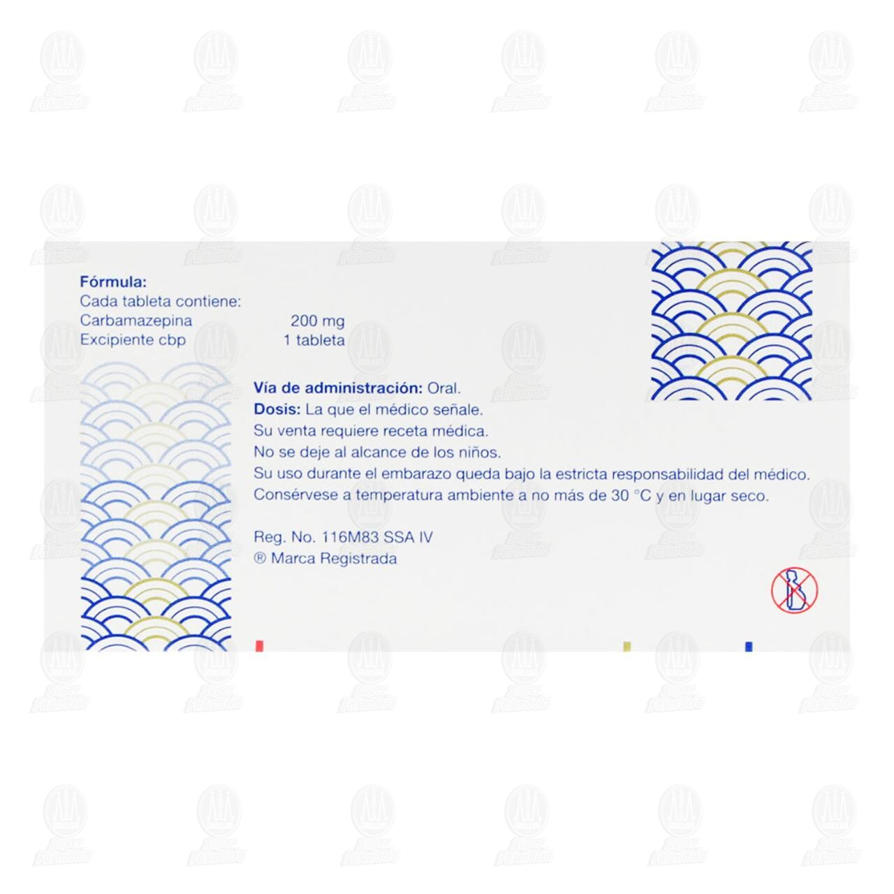 Carbazina 200 mg, 40 Tabletas. image number 2