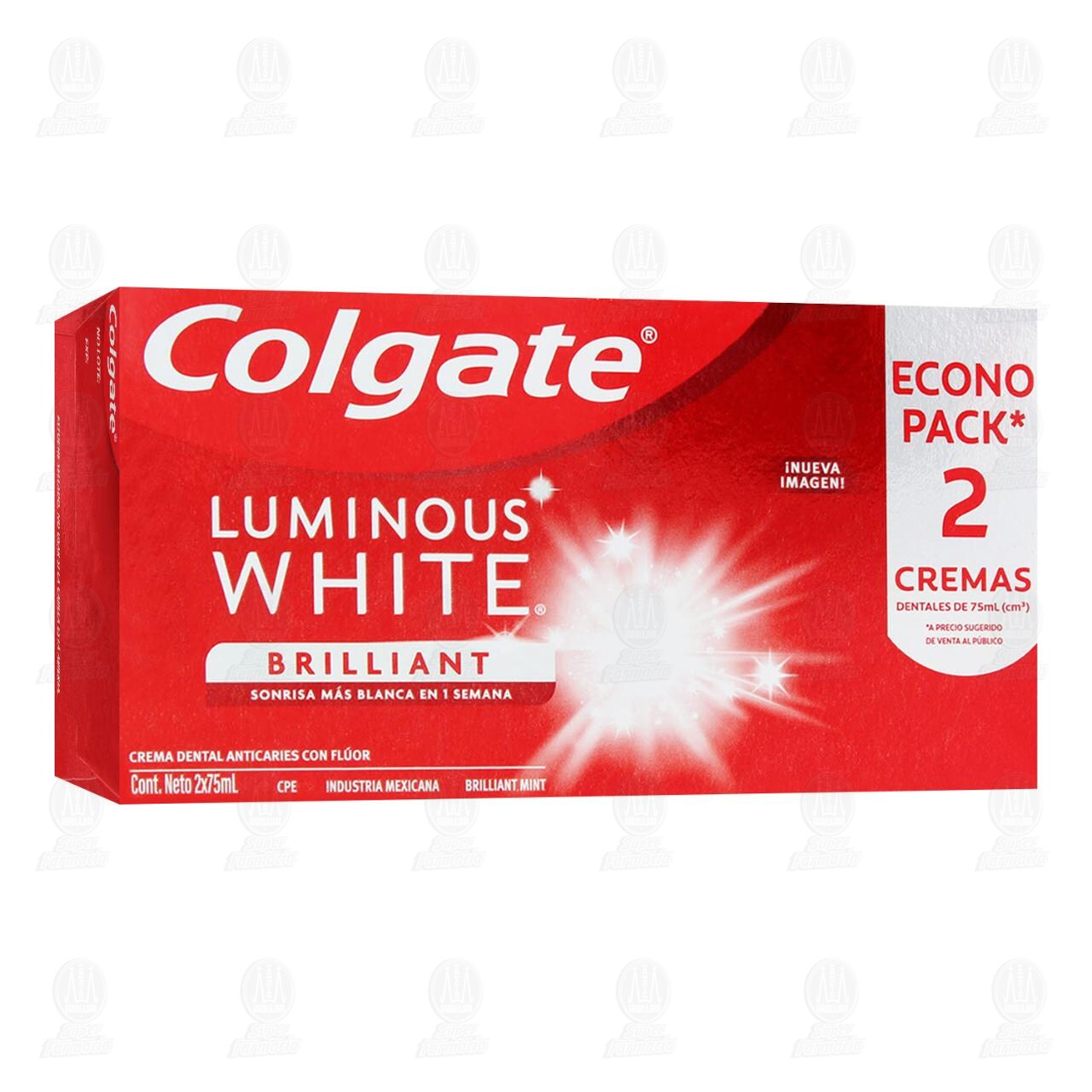 Pack Pasta Dental Colgate Luminous White Brilliant, 2 pzas de 75 ml c/u. image number 0