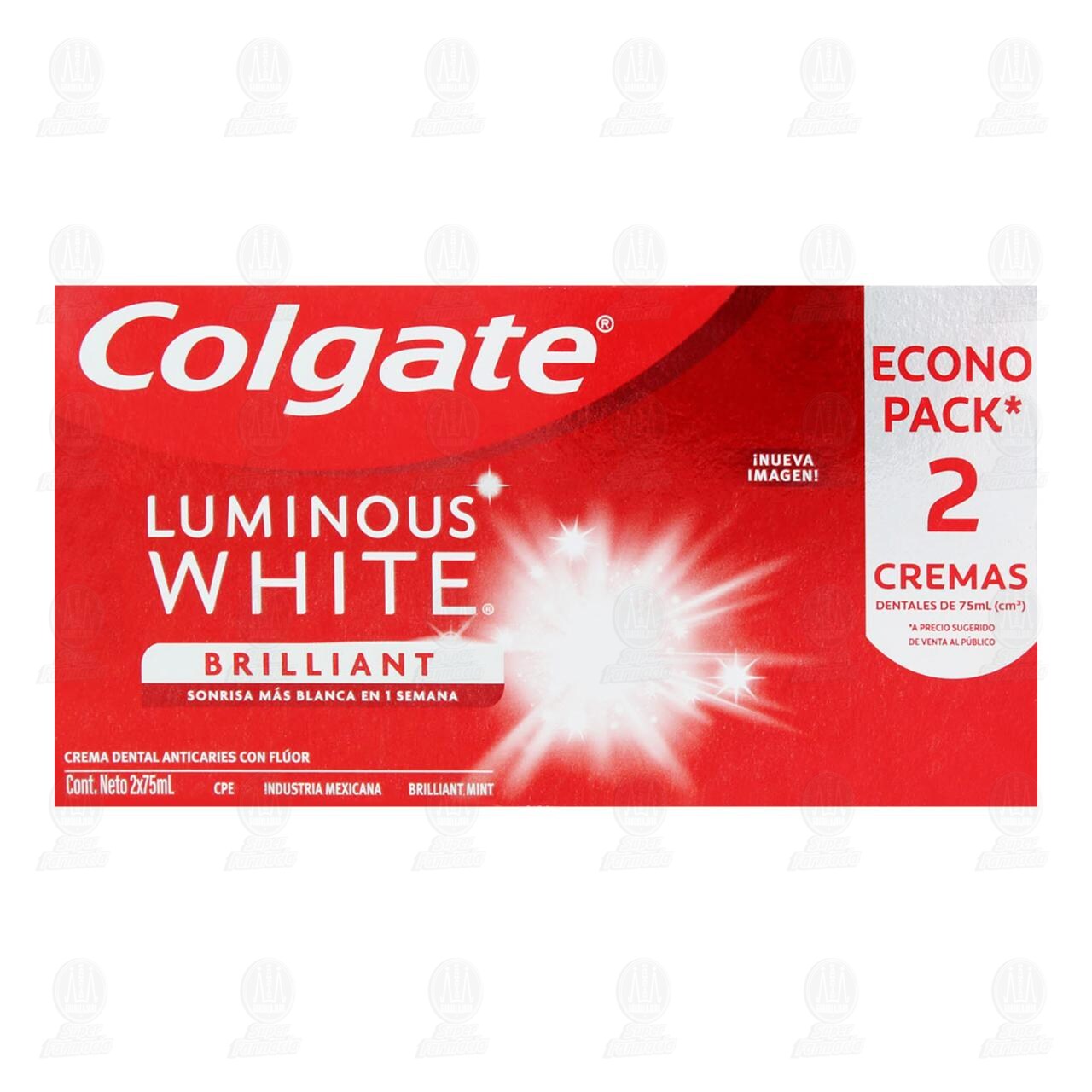 Pack Pasta Dental Colgate Luminous White Brilliant, 2 pzas de 75 ml c/u. image number 1