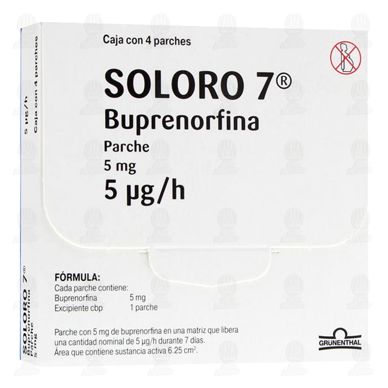 Soloro 7 5mg, 4 Parches. image number 0
