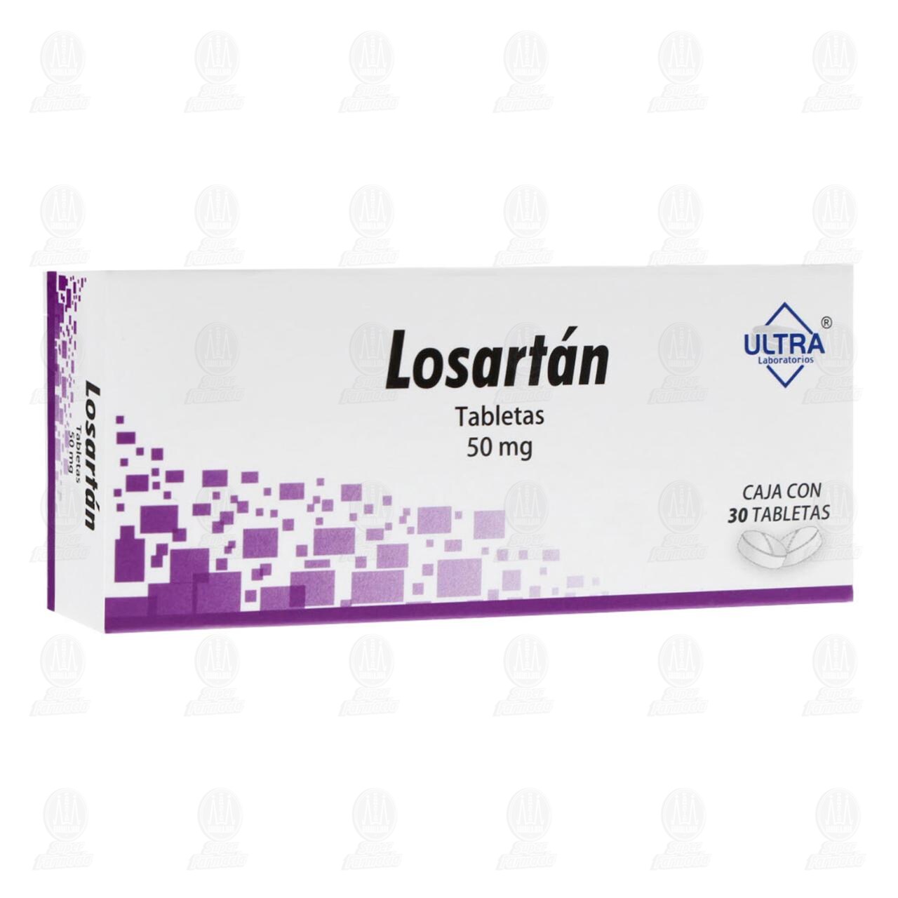 Losart&aacute;n 50 mg, 30 Tabletas. image number 0